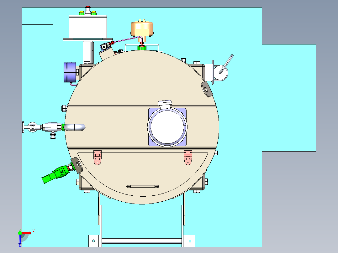 CHEMICAL INJECTION SKID化工罐模型3D图纸 IGS格式俯视图