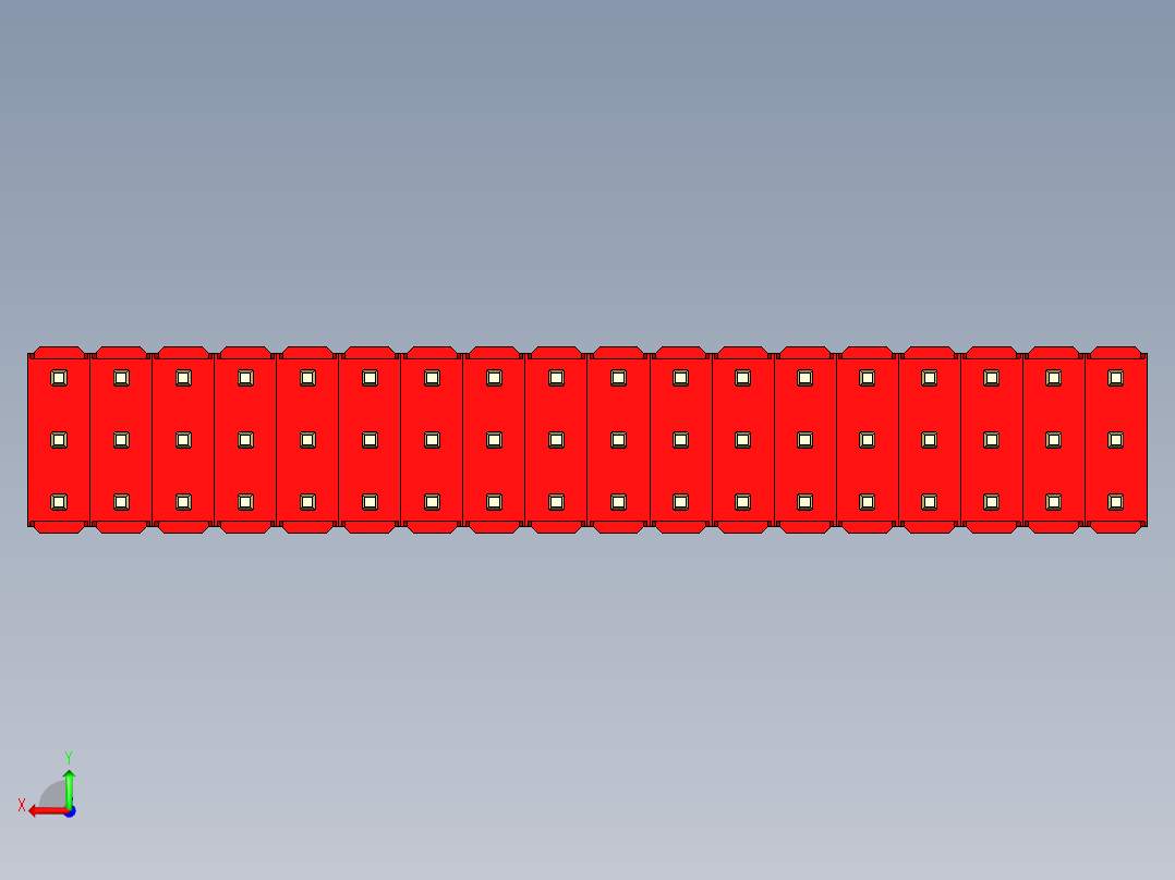 彩色公头100mil（2.54mm）系列-DS1021_red_3x18p_100mil_Type5_rev1.0后视图