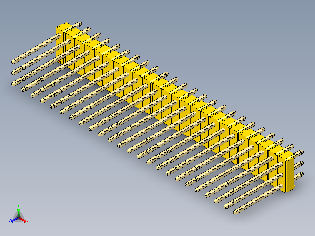 彩色公头100mil（2.54mm）系列-DS1021_yellow_3x24p_100mil_Type5_rev1.0