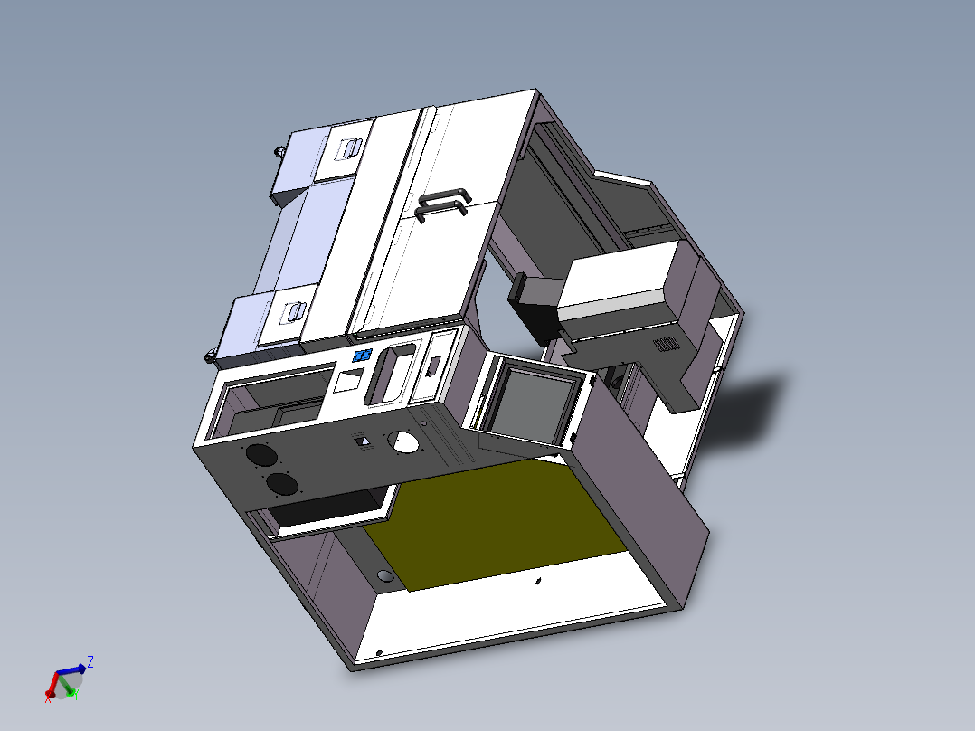 一台双头精雕机钣金 非标自动化设备<span style='color: red'>3D</span>图纸设计