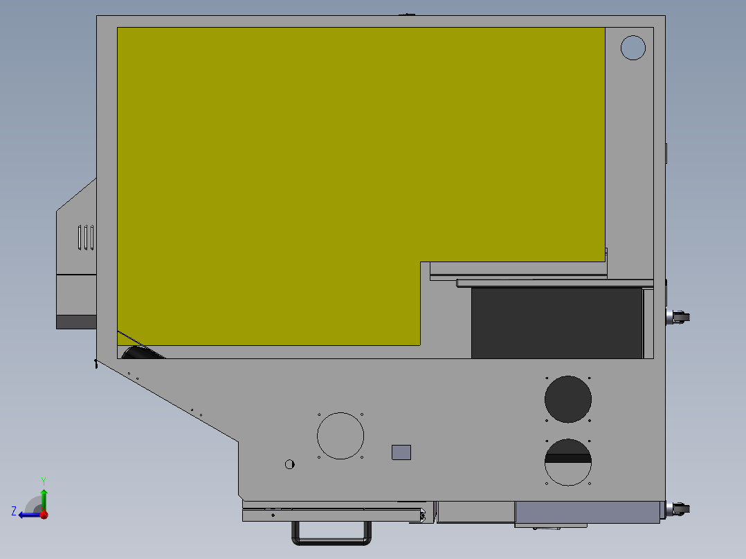 一台双头精雕机钣金 非标自动化设备3D图纸设计右视图
