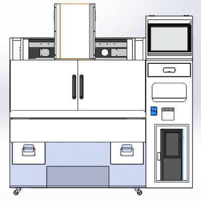一台双头精雕机钣金 非标自动化设备3D图纸设计