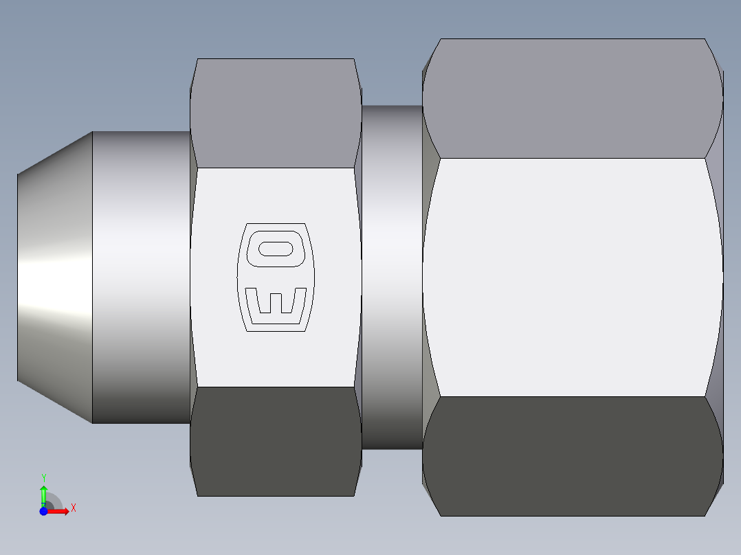 卡套式工业通用硬管接头EO_Weld_connector_AS12ZS前视图