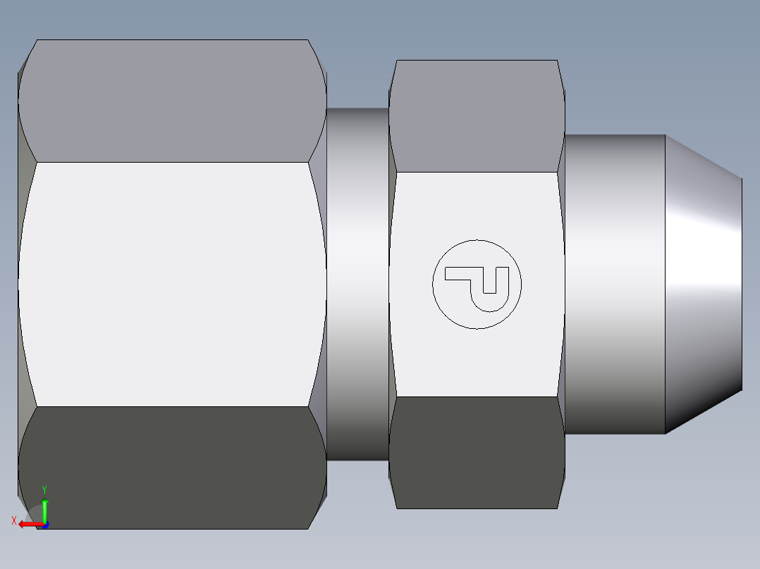卡套式工业通用硬管接头EO_Weld_connector_AS12ZS后视图
