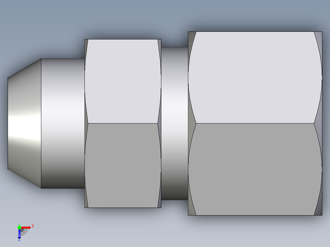 卡套式工业通用硬管接头EO_Weld_connector_AS12ZS俯视图