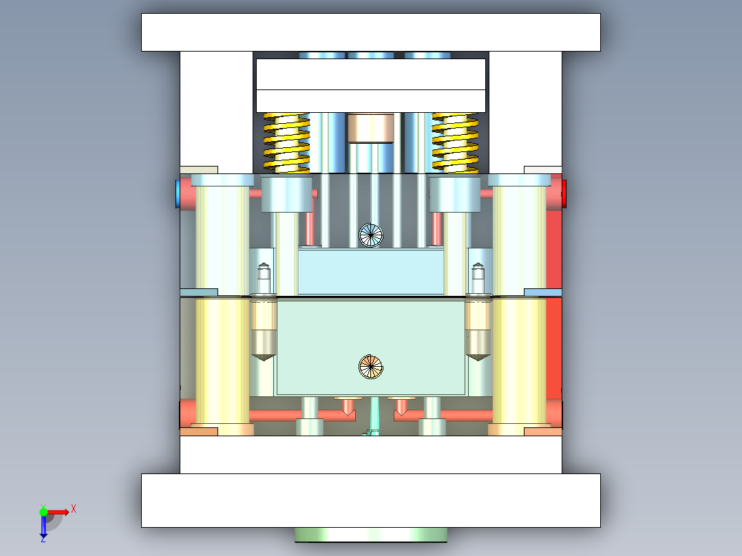 压管码（三板模转水口）俯视图