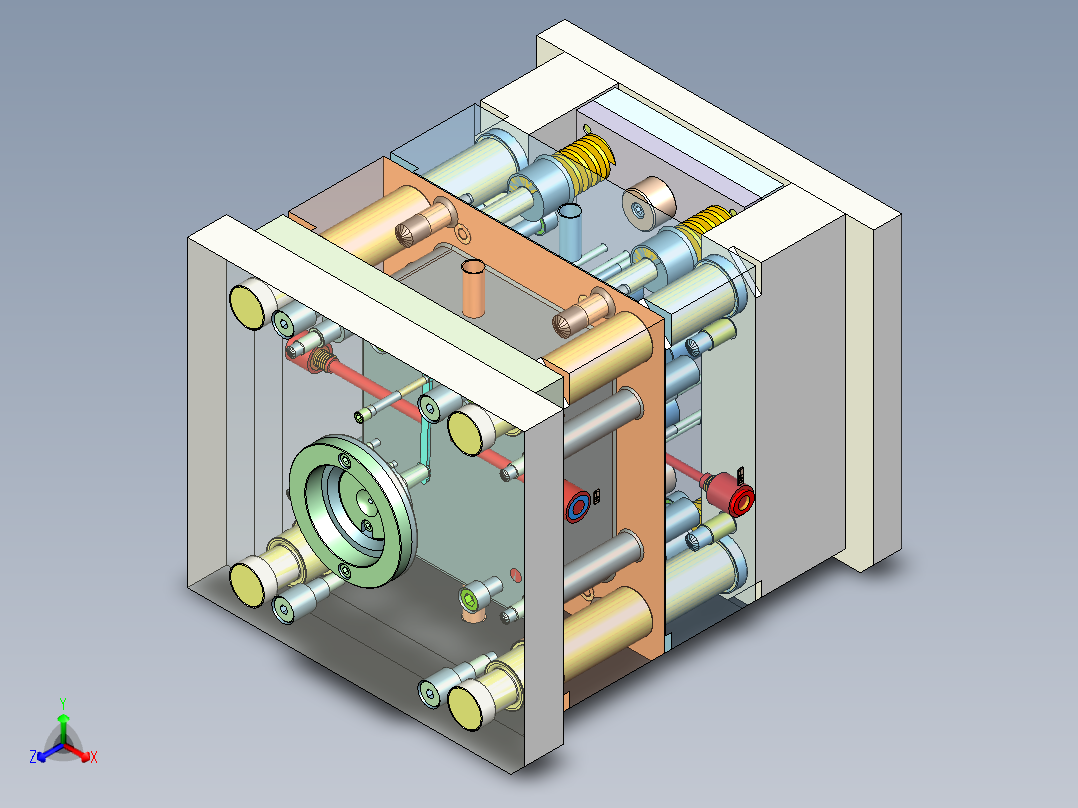 压管码（三板模转水口）正等轴测图