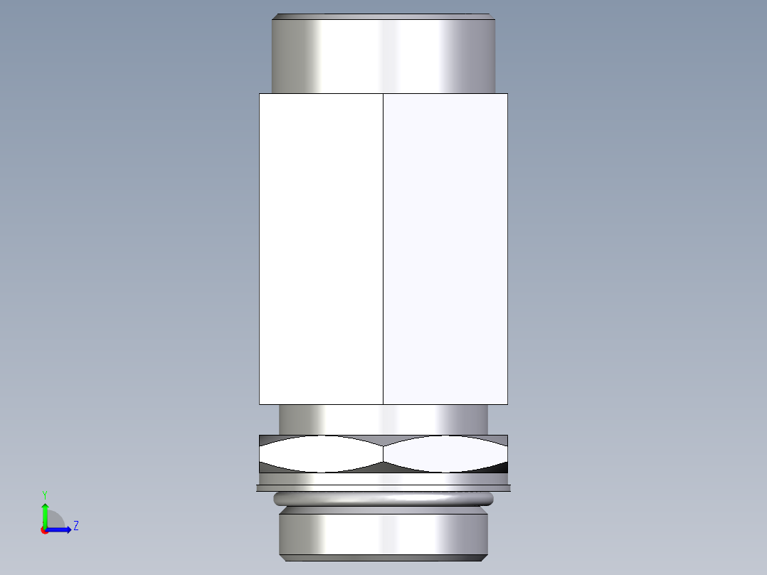 卡套式工业通用硬管接头EO_Adjustable_locknut_run_tee_LEE35LMOROMDCF左视图