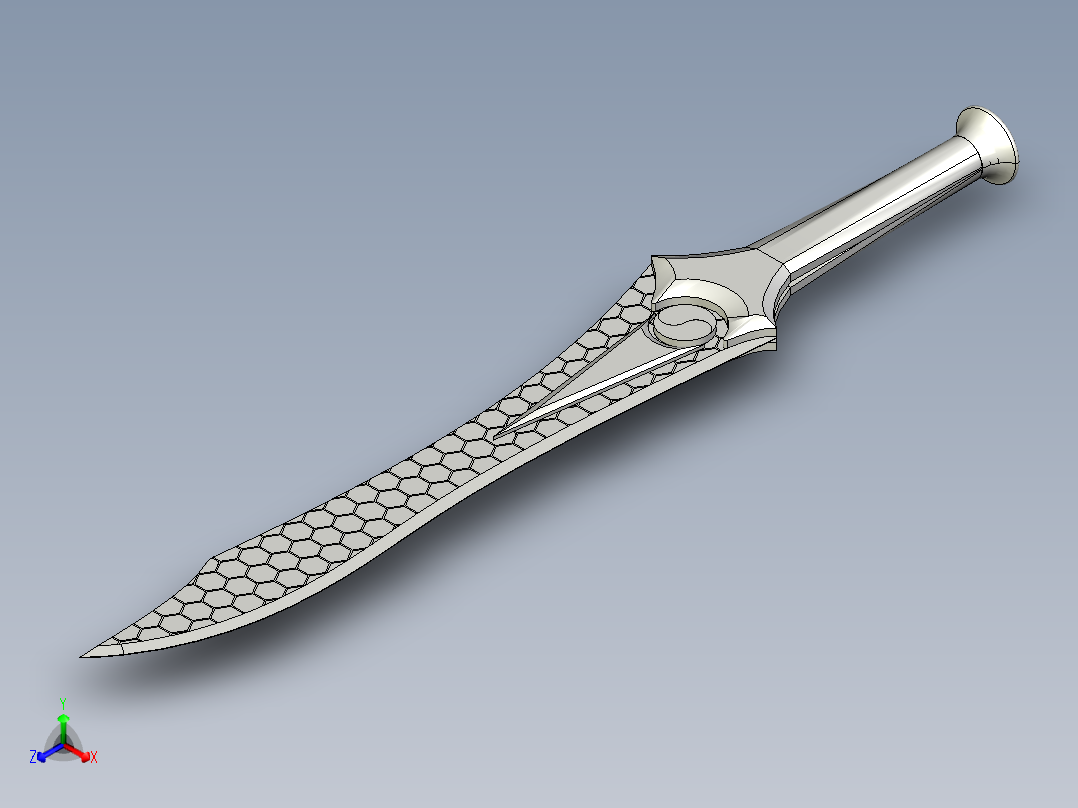 剑、宝剑(18)正等轴测图