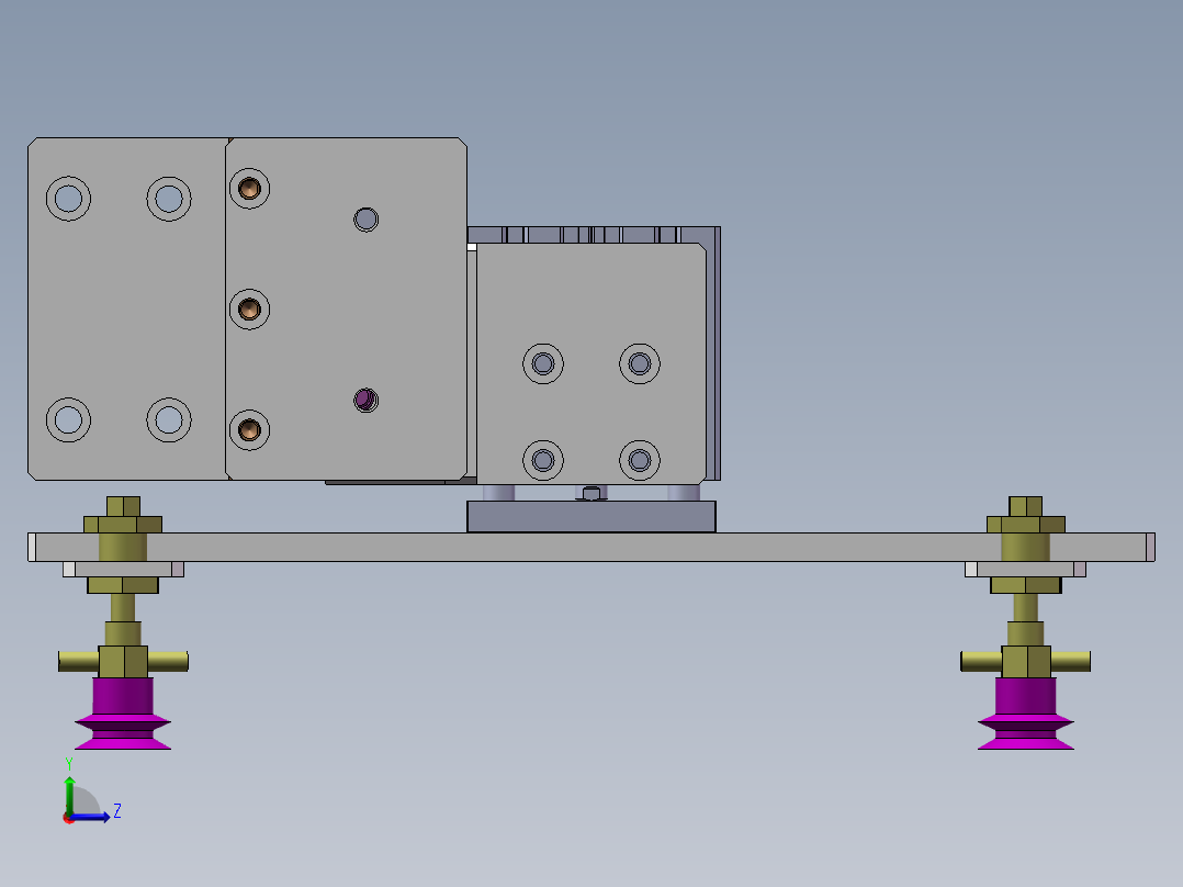气动吸取搬运机器手sw18可编辑左视图