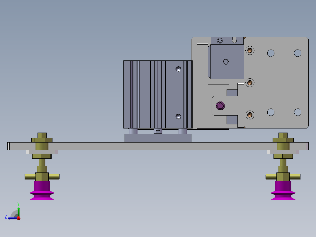 气动吸取搬运机器手sw18可编辑右视图