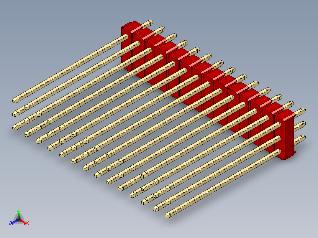 彩色公头100mil（2.54mm）系列-DS1021_red_3x14p_100mil_Type43_rev1.0