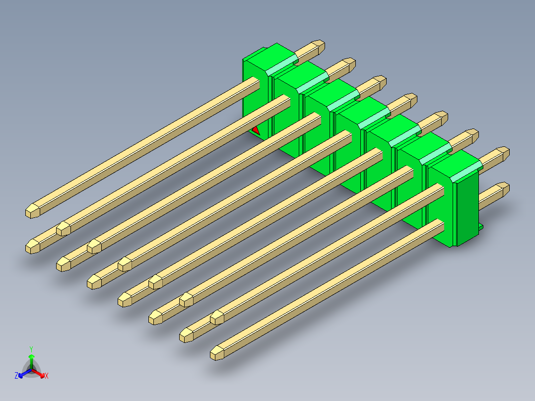 彩色公头100mil（2.54mm）系列-DS1021_green_2x07p_100mil_Type19_rev1.0