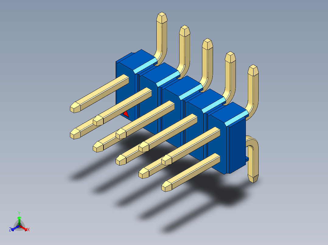 彩色公排针 100mil 2.54mm 系列-DS1022_blue_10p_100mil_TypeSMT_rev1.0
