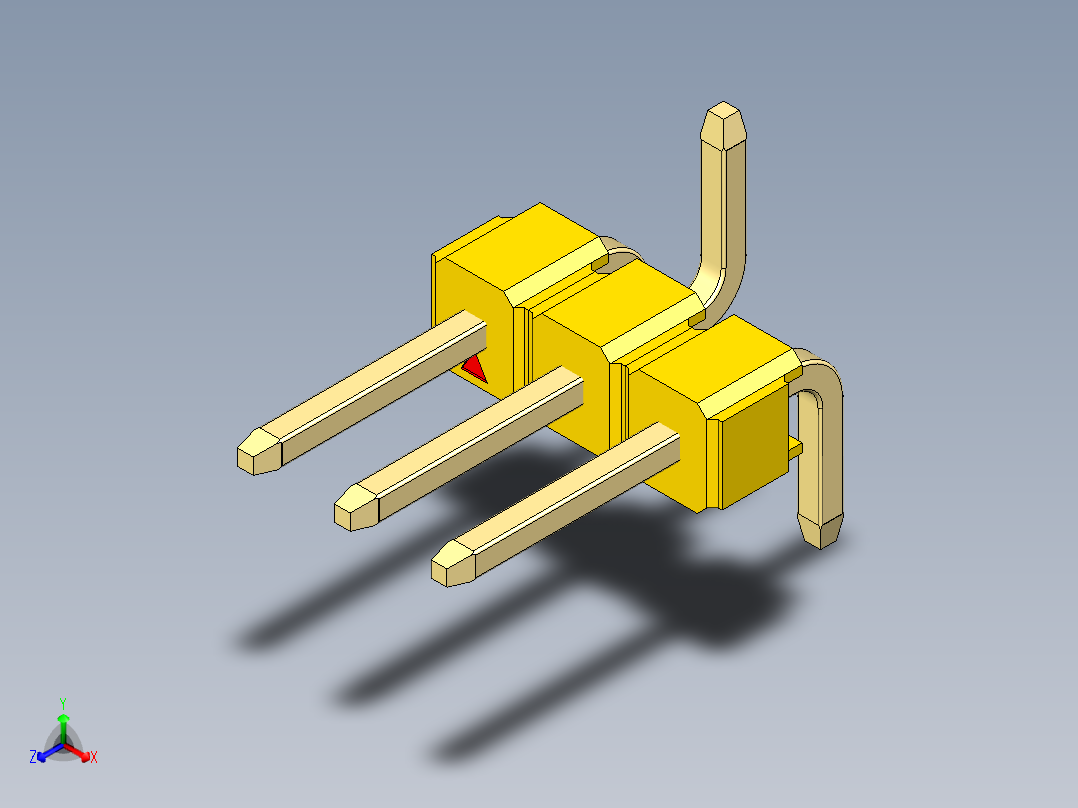 彩色公排针 100mil 2.54mm 系列-DS1022_yellow_03p_100mil_Type_SMT_R2_rev1.0