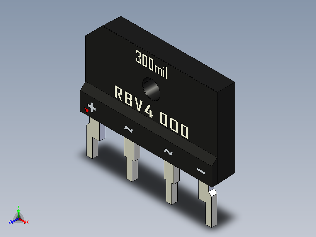 桥式整流器-RBV4.STEP正等轴测图