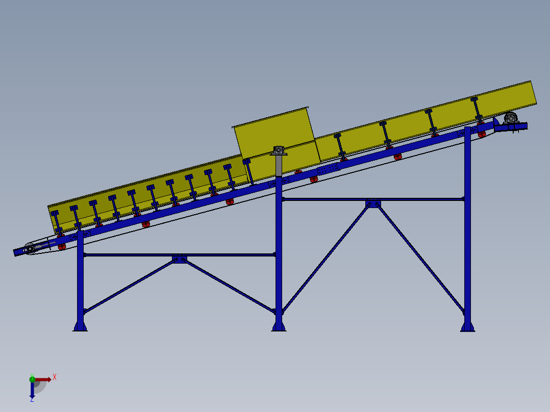送料皮带俯视图