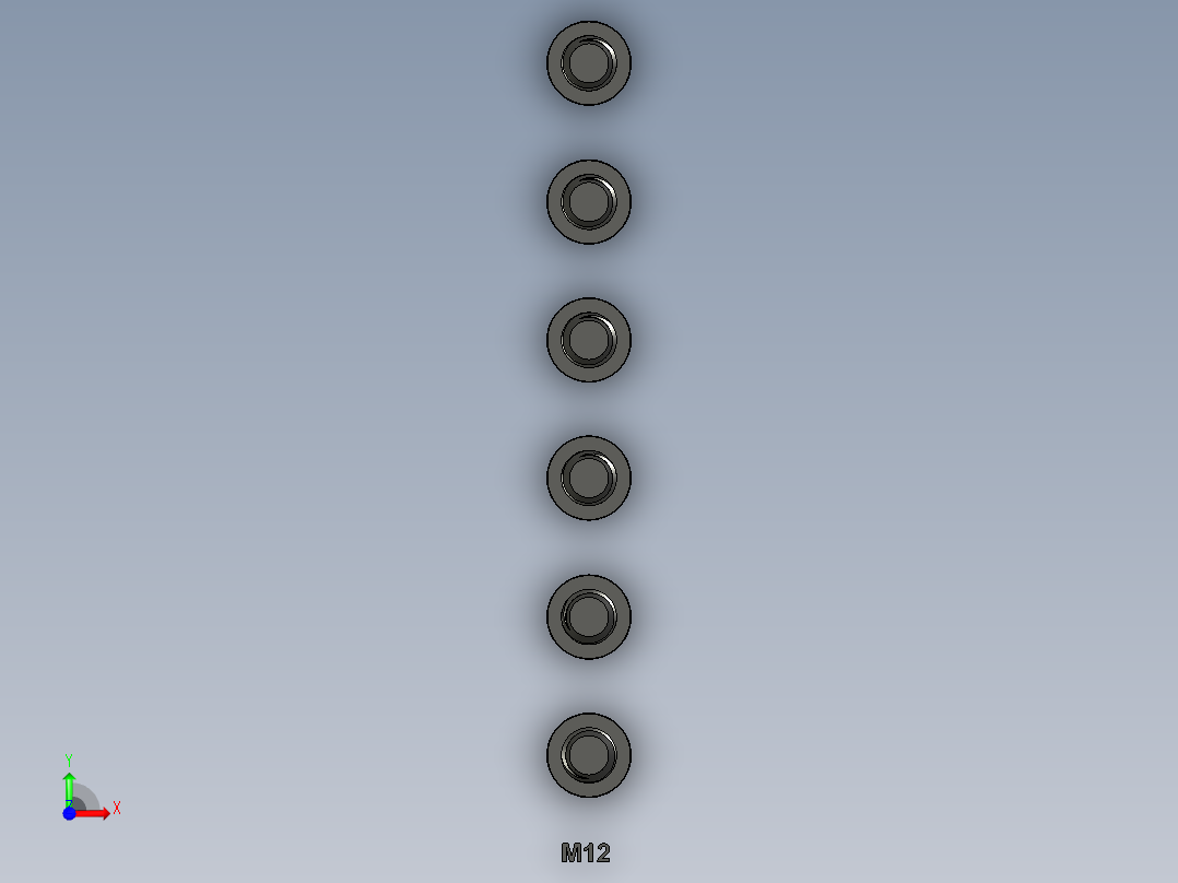 内六角头盖螺丝-M12前视图
