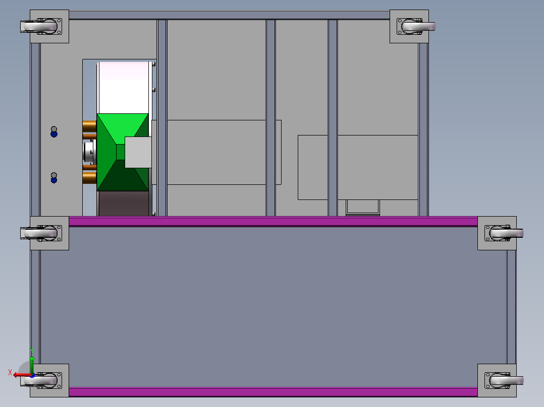 Q501-钱币自动分类，清点机的设计【三维SolidWorks】后视图