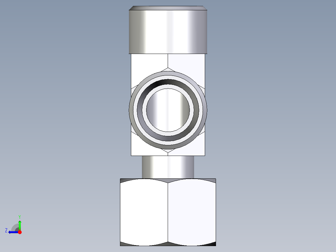 卡套式工业通用硬管接头EO_Standpipe_run_tee_EVL12LOMD71右视图