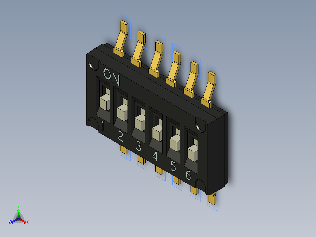 开关继电器保护 SM-DIP-DHNF-06F正等轴测图