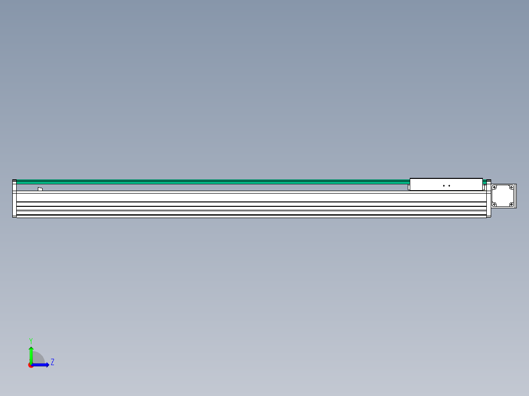 东锦同步带传动-直线滑台模组DH270B-C-L150-S1350-BL-P750W-C3左视图