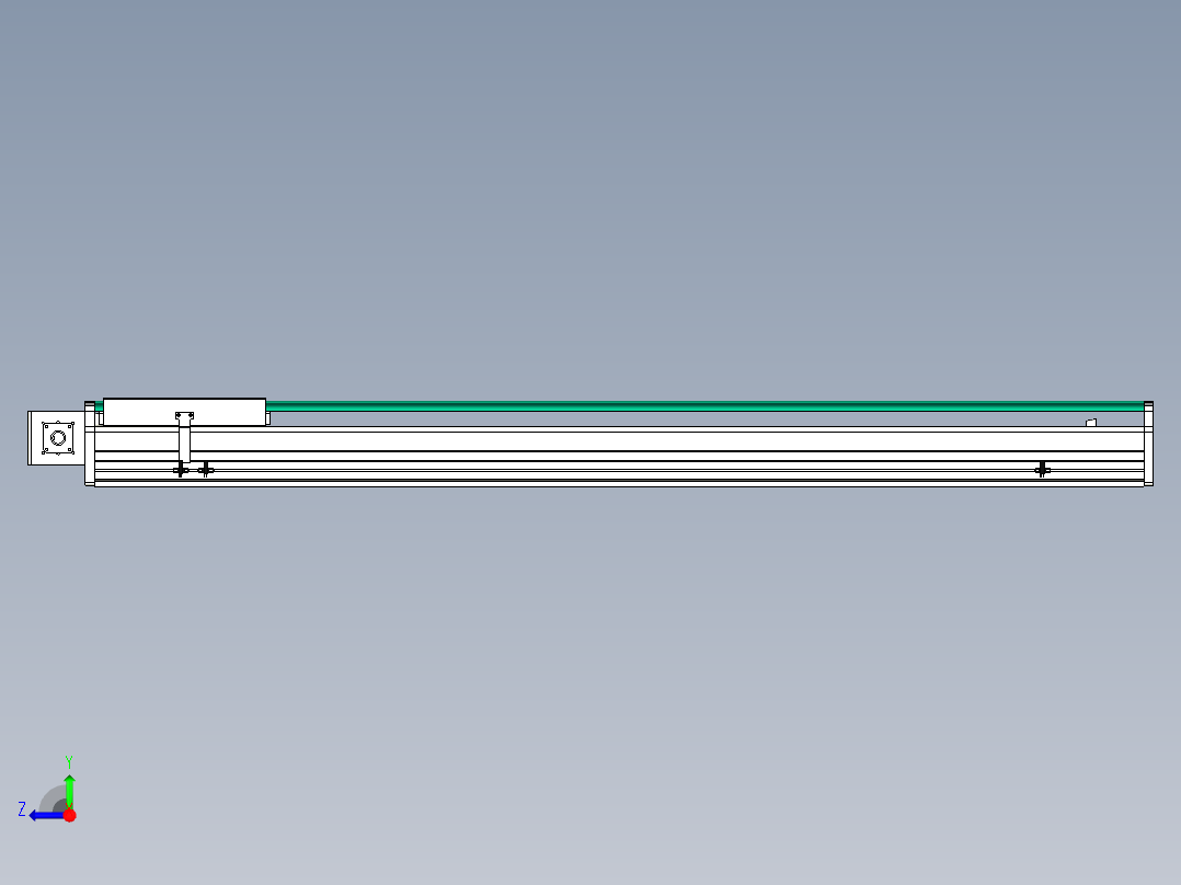 东锦同步带传动-直线滑台模组DH270B-C-L150-S1350-BL-P750W-C3右视图