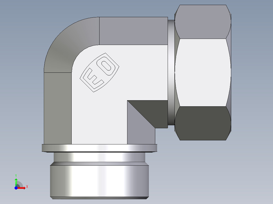 卡套式工业通用硬管接头EO_Male_stud_elbow_WE35LM71前视图