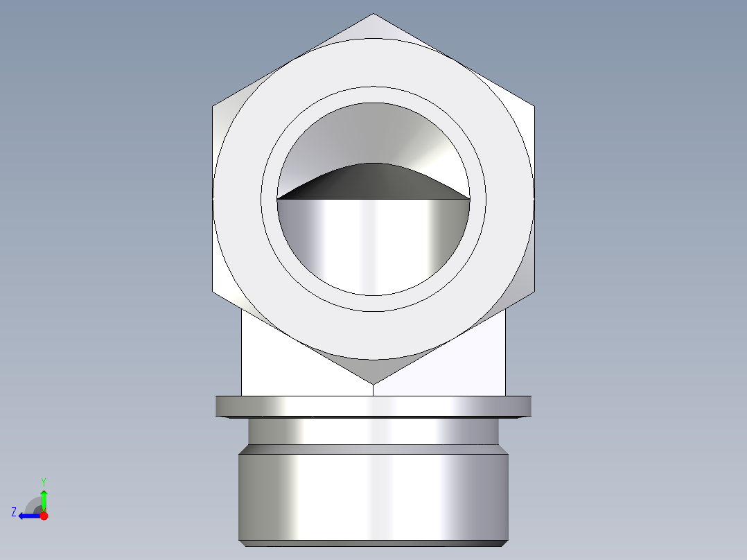 卡套式工业通用硬管接头EO_Male_stud_elbow_WE35LM71右视图