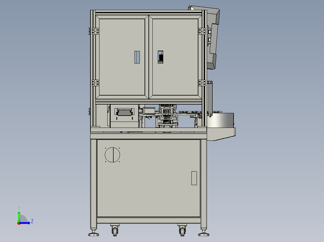苹果X震动马达焊接机step左视图