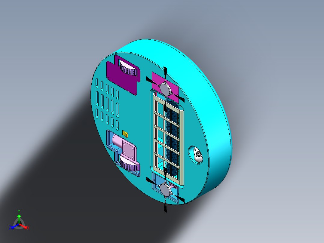家用地面清洁机器人扫地机器人3d图纸+说明+CAD 扫地机器人sw模型正等轴测图