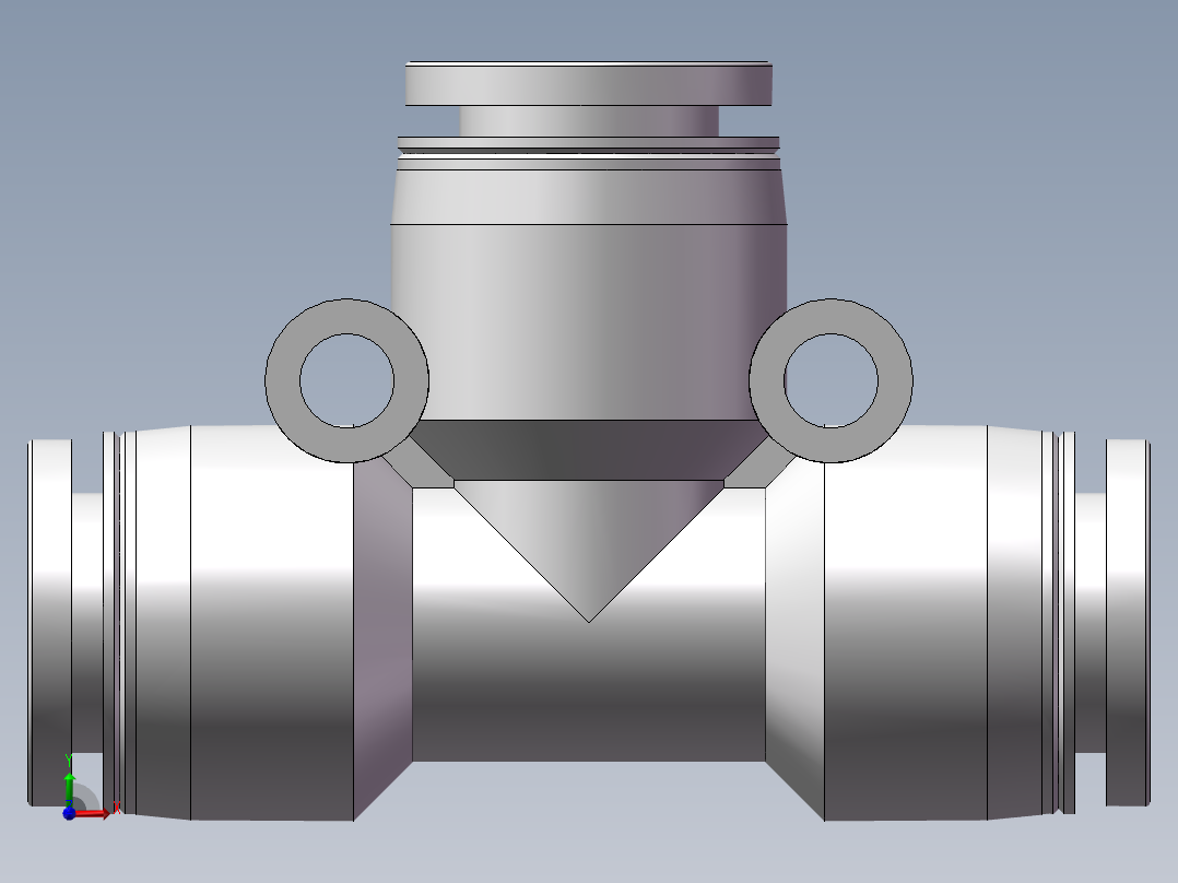 气动接头-T型三通APEW10-8（10变8）前视图
