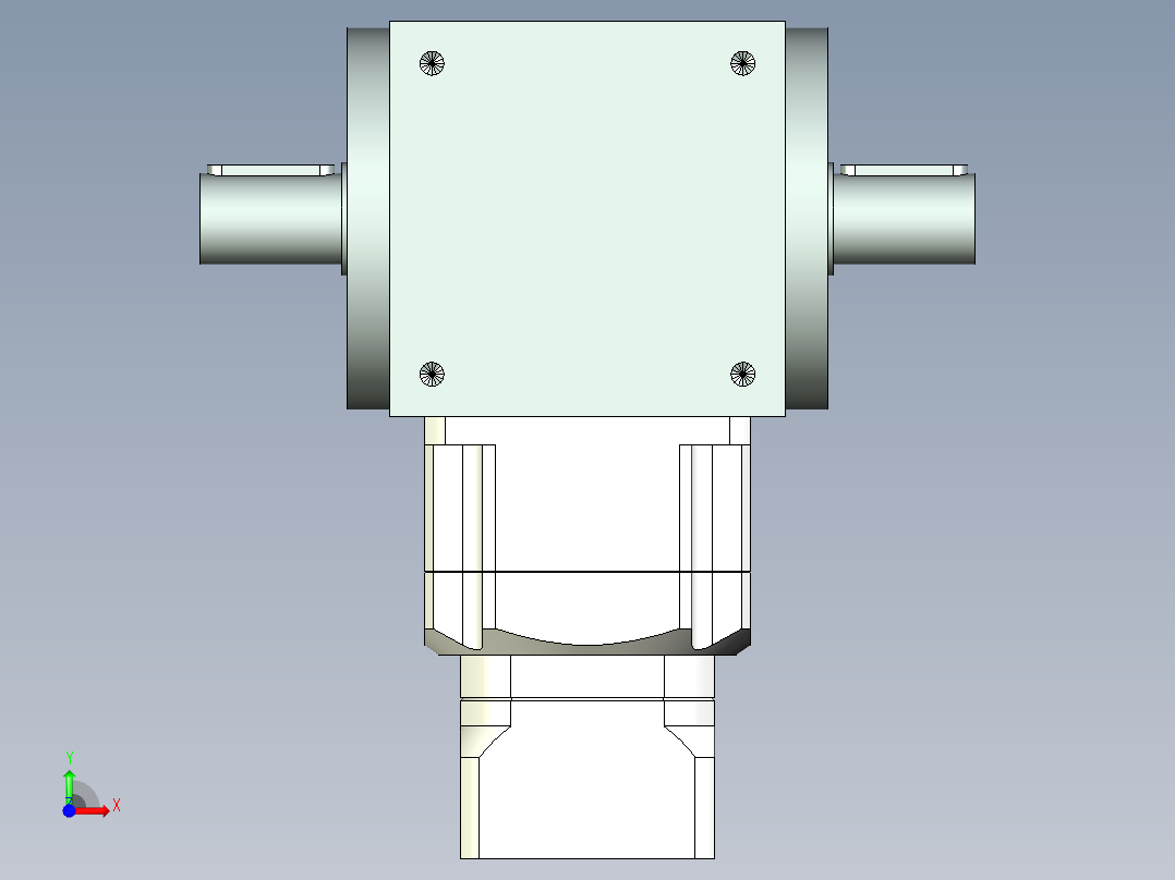 换向器PW140双轴 PGH115T-L2 19-70-90-M6.stp前视图