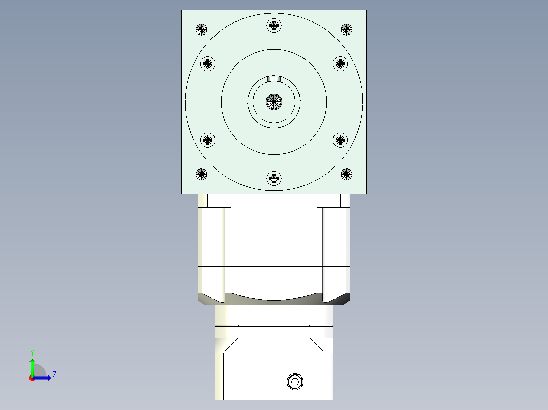 换向器PW140双轴 PGH115T-L2 19-70-90-M6.stp左视图