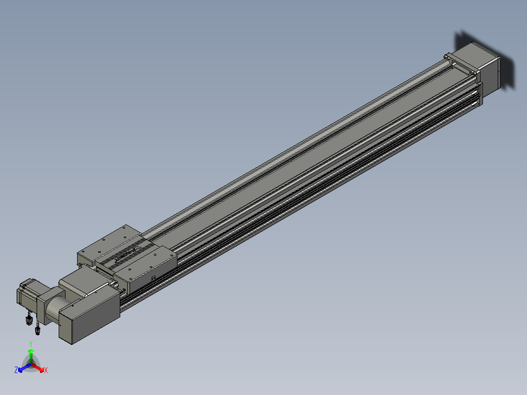 威洛博直线电机模组EB16-L208-S1300-BL-ZP75-MS3-5K正等轴测图