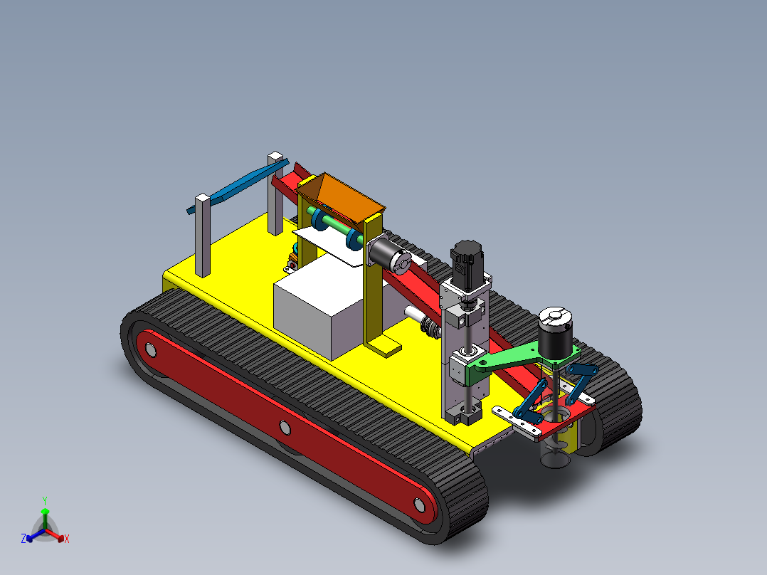 树苗种植机正等轴测图