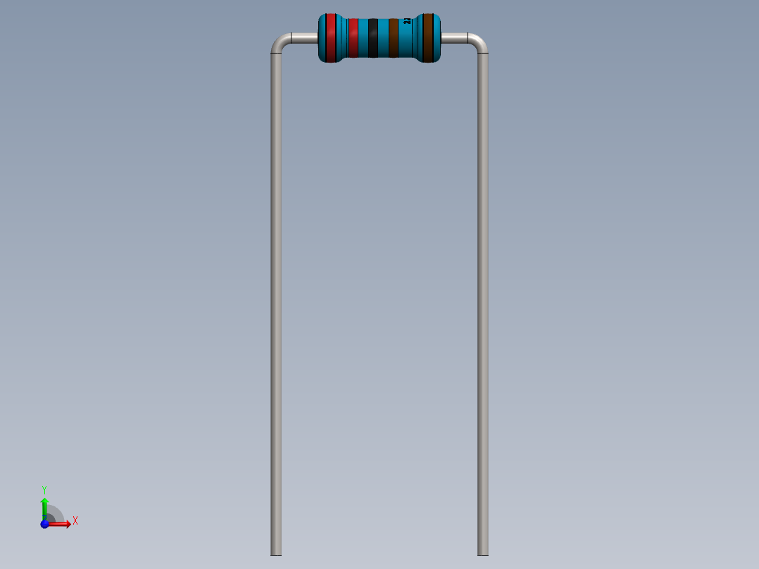 电容器 二极管 电阻器-Resistor 2.2K Ohm Blue前视图