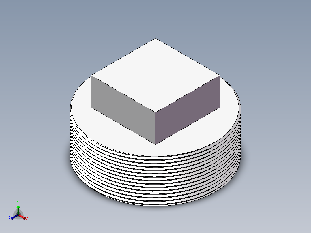 四角塞头 DN80正等轴测图