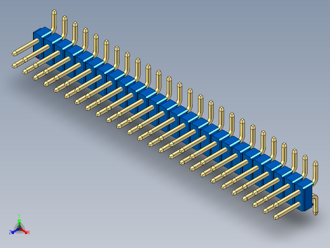 彩色公排针 100mil 2.54mm 系列-DS1022_blue_52p_100mil_TypeSMT_rev1.0