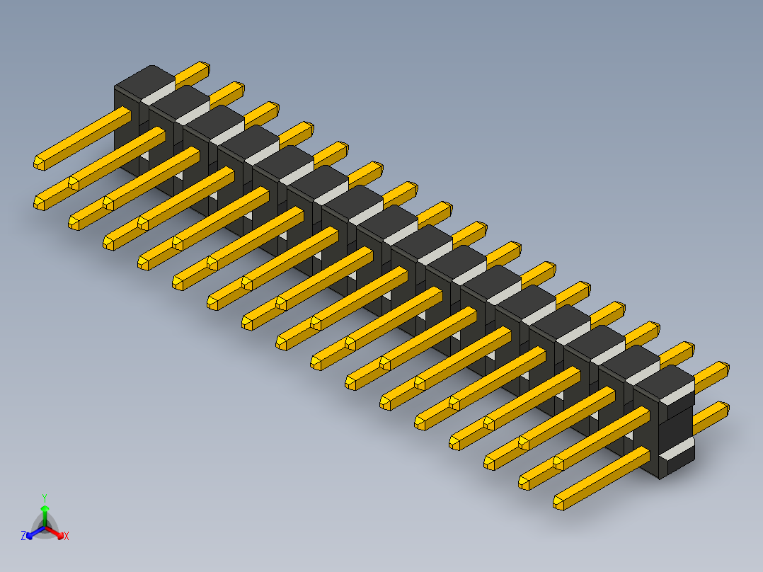 双排通孔引脚接头，间距2.54毫米
