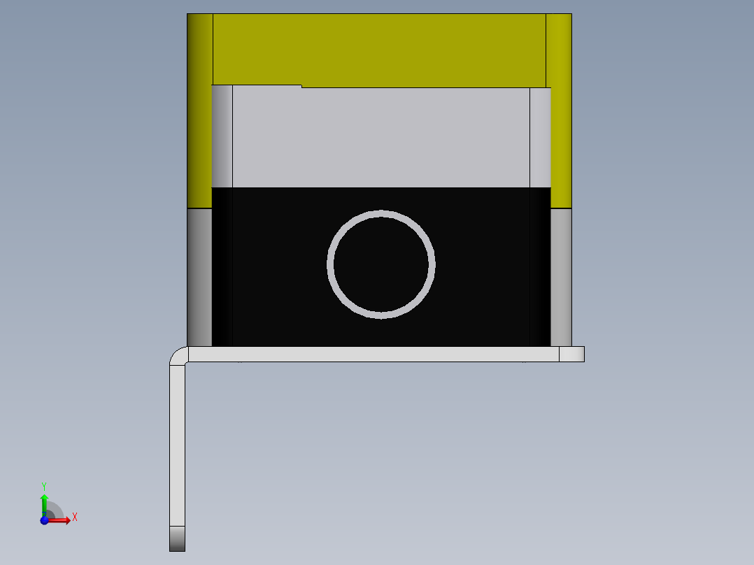 二孔按钮盒组件（施耐德）前视图