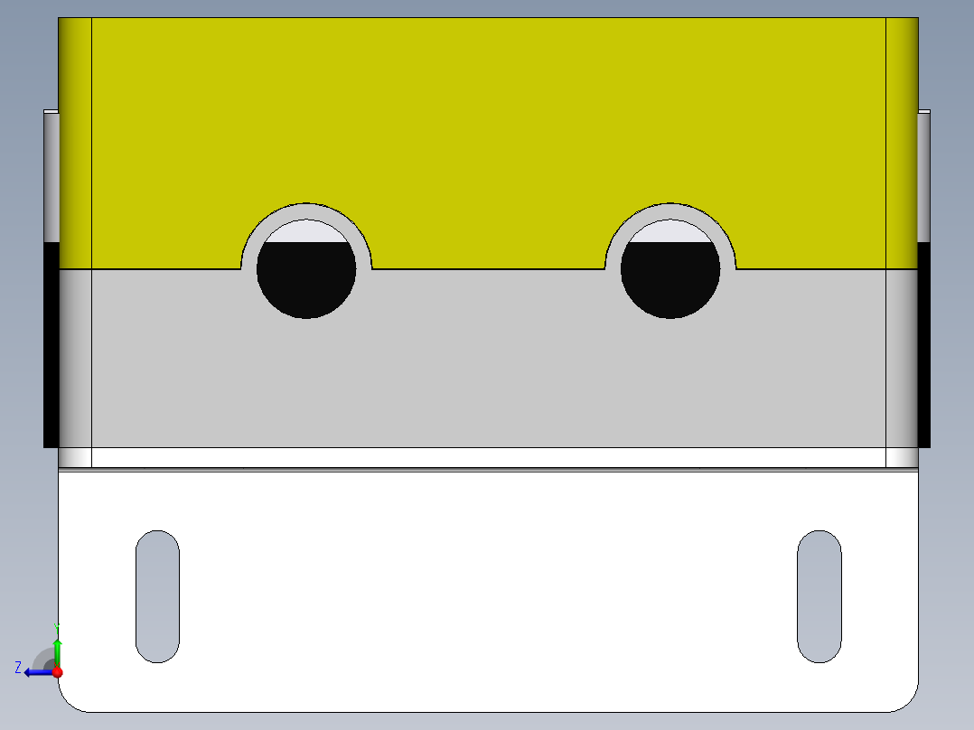 二孔按钮盒组件（施耐德）右视图