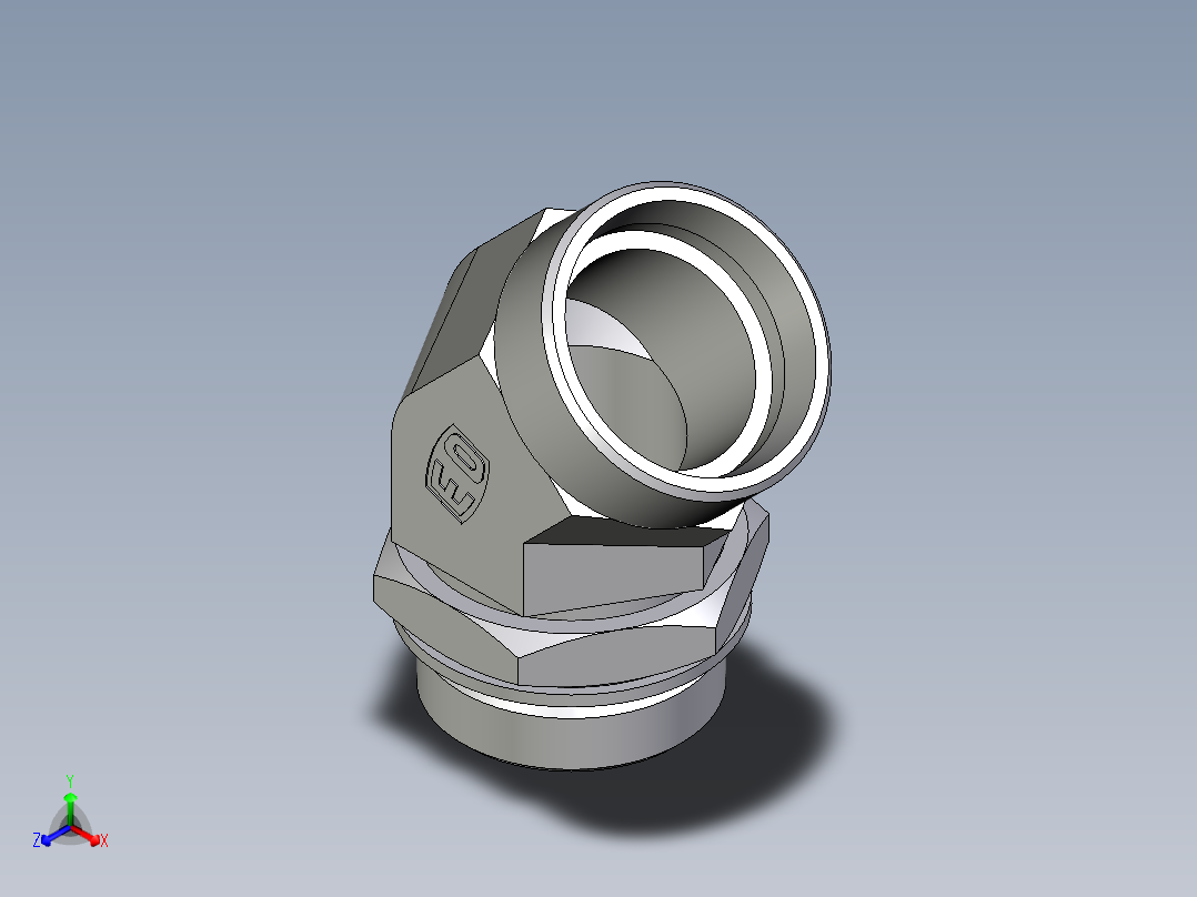 卡套式工业通用硬管接头EO_Adjustable_locknut_45_deg_elbow_VEE42LMOMDCF