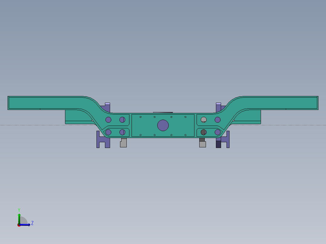 高铁、地铁转向架左视图