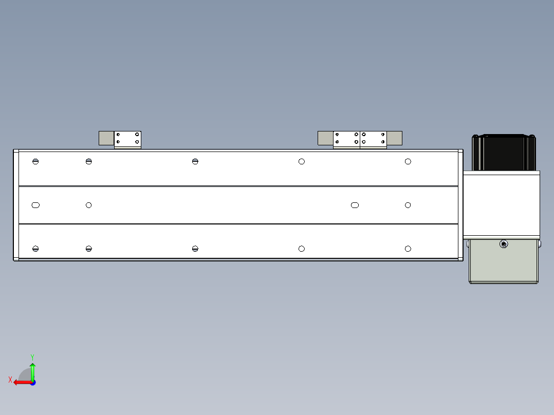 同步带滑台-半封闭B10H-L45-S200-LU-P40-D3后视图