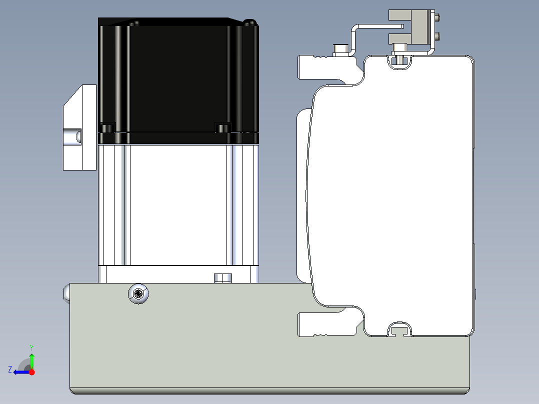 同步带滑台-半封闭B10H-L45-S200-LU-P40-D3右视图