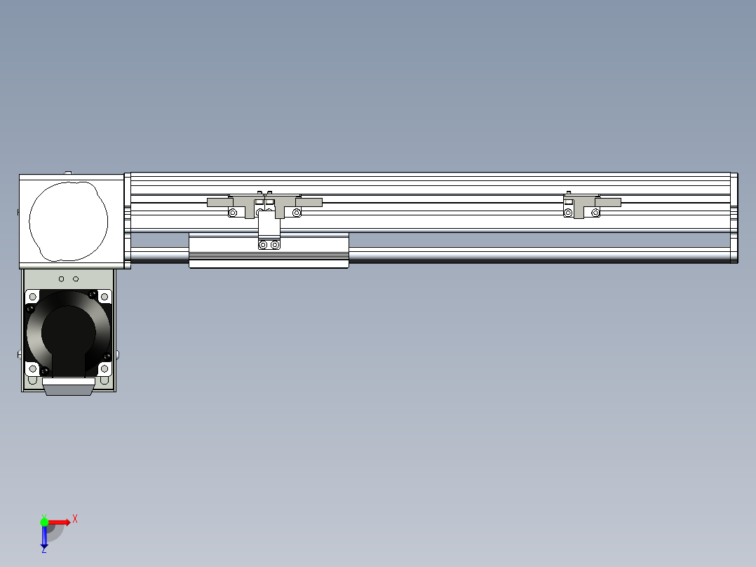 同步带滑台-半封闭B10H-L45-S200-LU-P40-D3俯视图