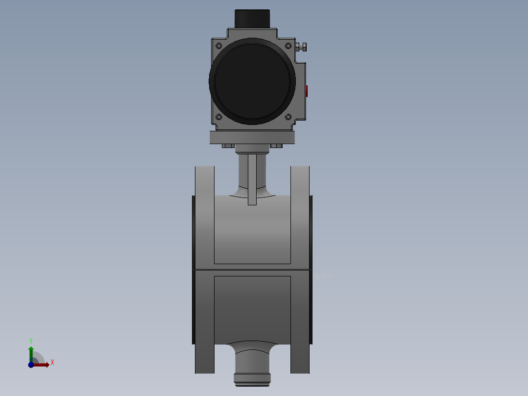法兰式气动蝶阀-316L DN50-DN400前视图
