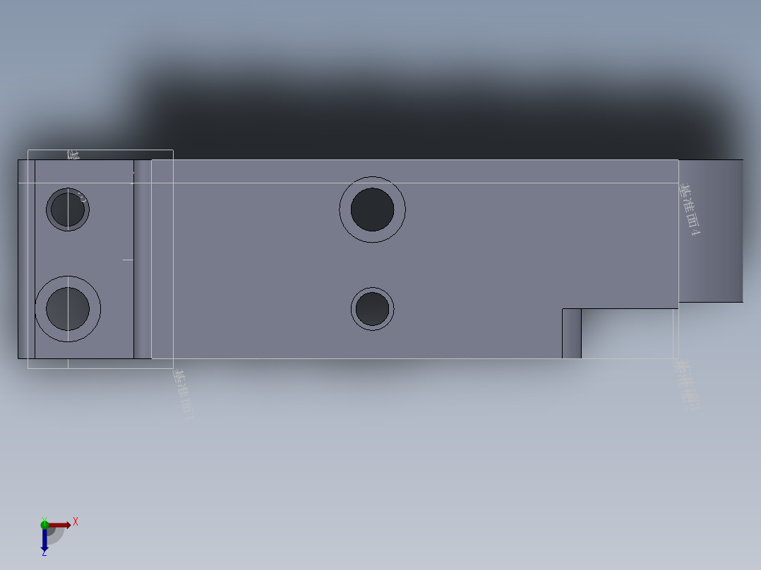 CA6140机床后托架831001的铣底平面夹具设计及加工工艺装备含4张CAD图俯视图