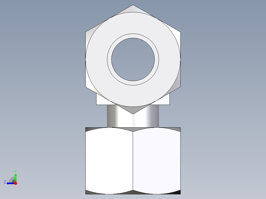 卡套式工业通用硬管接头EO_Standpipe_branch_tee_EVT12LCF右视图